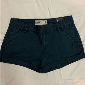 NWT. Navy Low Rise Shorts by Abercrombie